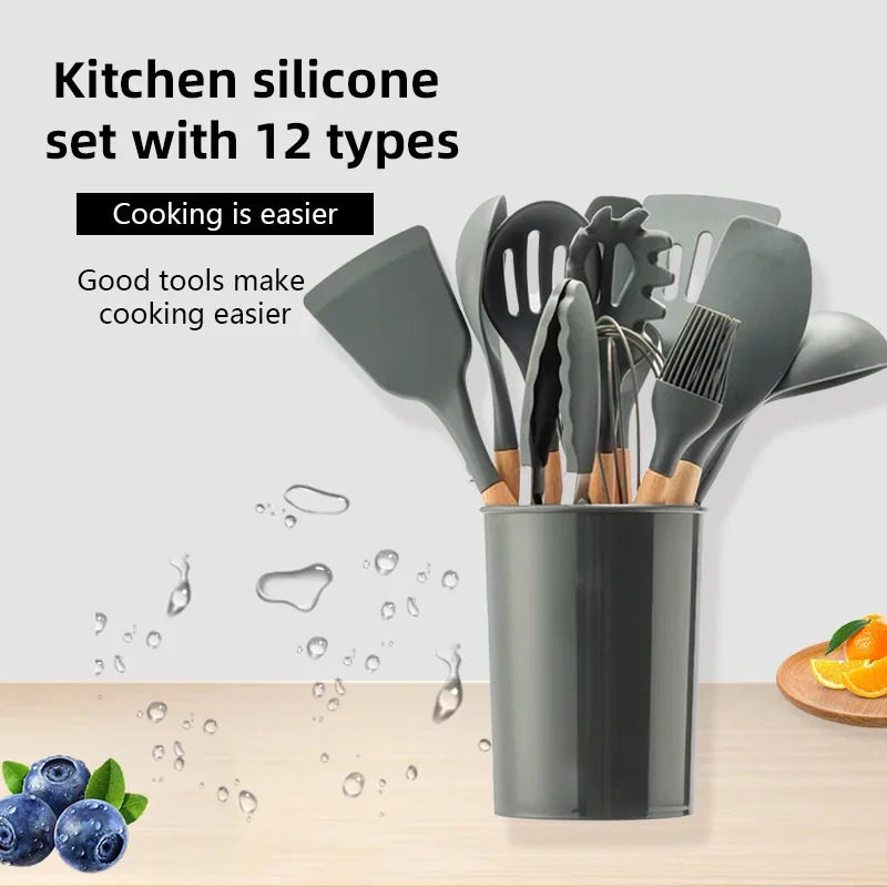 12-piece Set Wooden Handle Sil - Kitchen Baking Pan Set 리뷰 및 가격