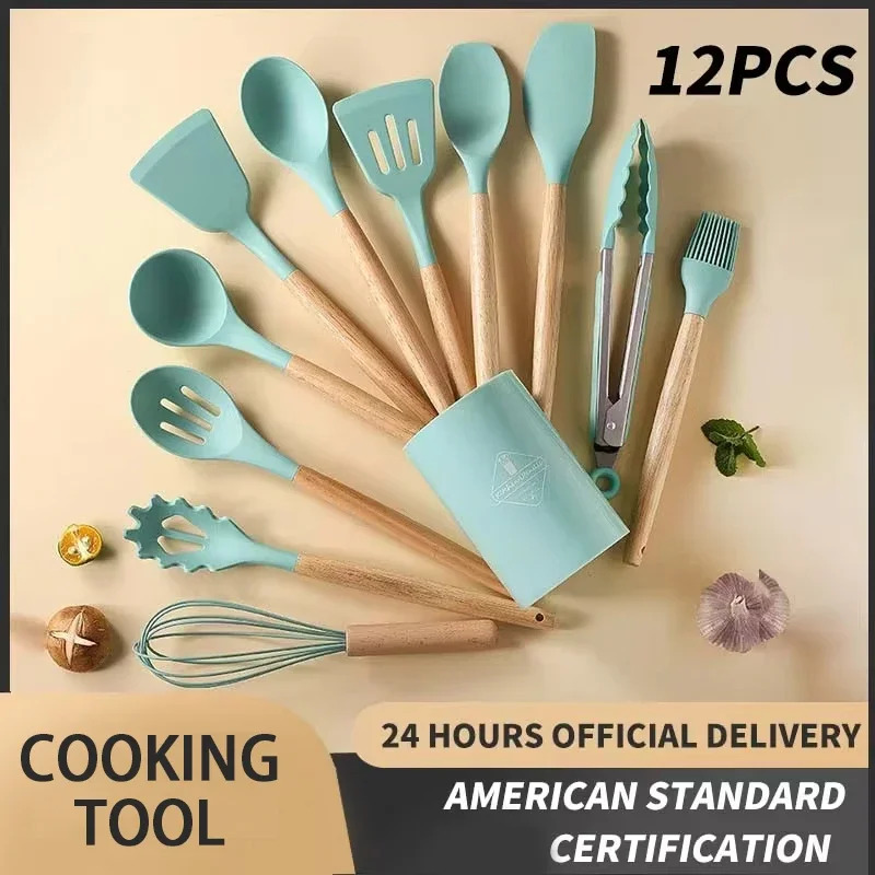 12-piece Set Wooden Handle Sil - Kitchen Baking Pan Set 리뷰 및 가격