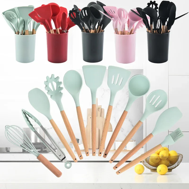 12-piece Set Wooden Handle Sil - Kitchen Baking Pan Set 리뷰 및 가격