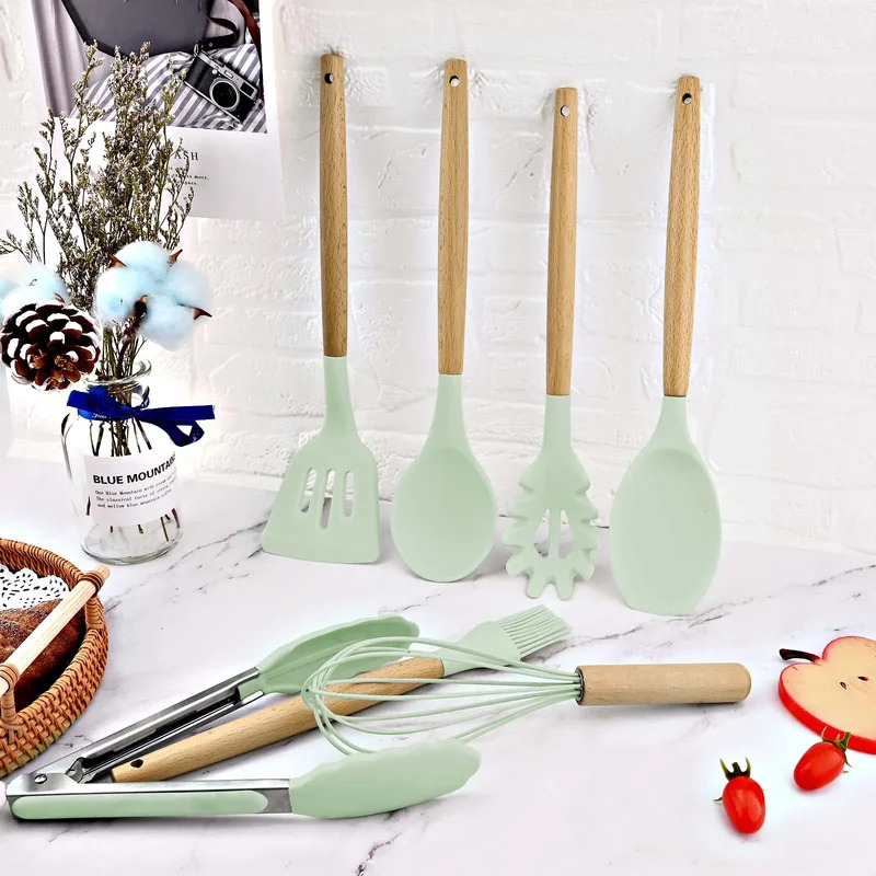12-piece Set Wooden Handle Sil - Kitchen Baking Pan Set 리뷰 및 가격