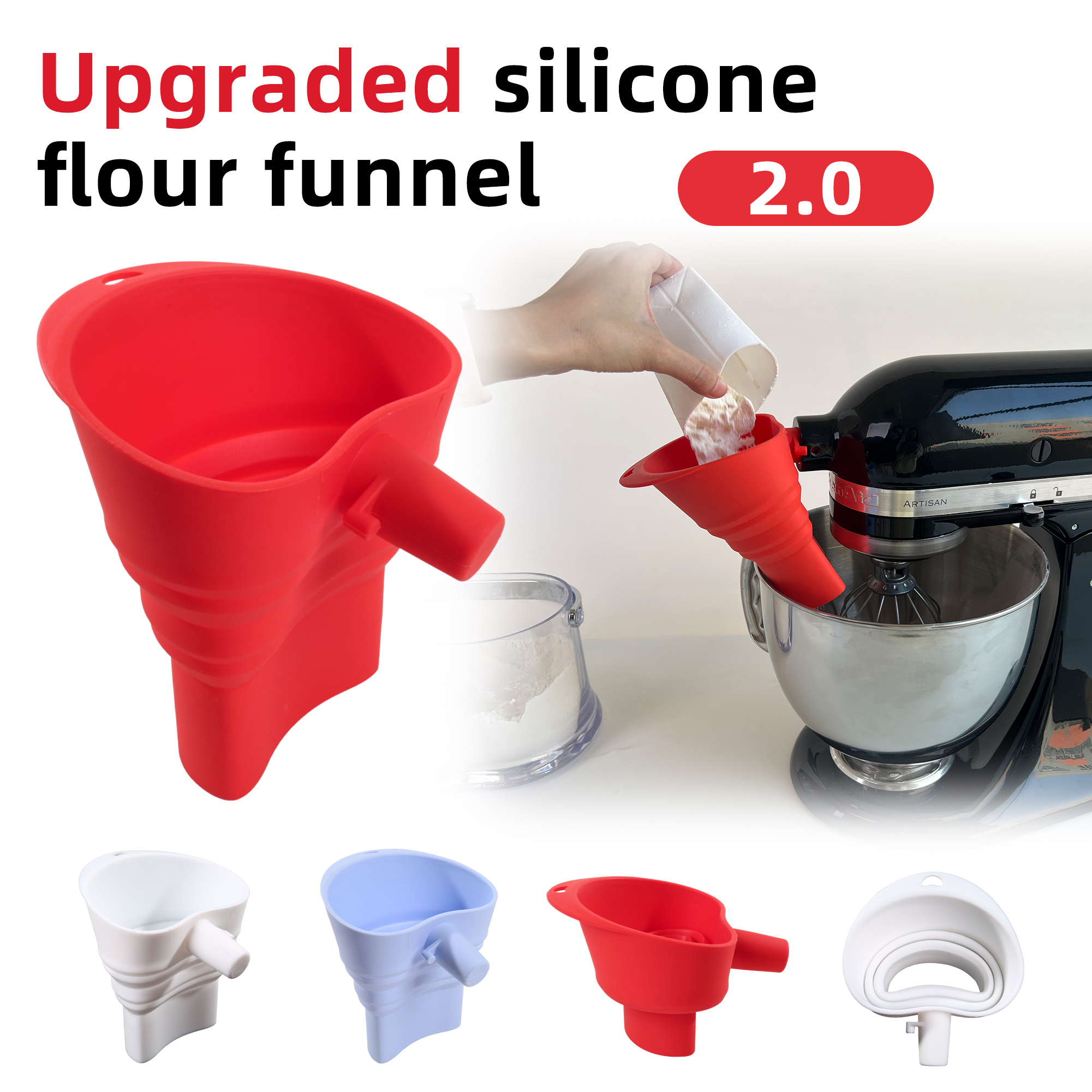 1/3pcs mix Silicone Flour Funn - Kitchen Aid Baking Mixer 리뷰 및 가격